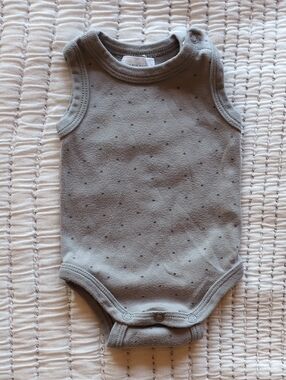 Jamie Kay Sleeveless  Gray Polka Dot Onsie